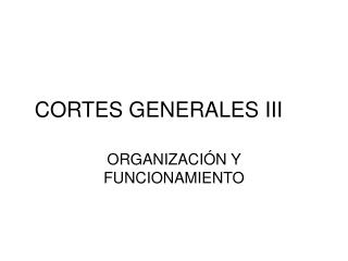 CORTES GENERALES III