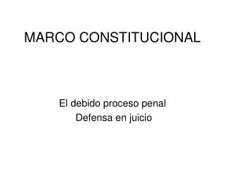 MARCO CONSTITUCIONAL