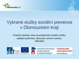 Vybrané služby sociální prevence v Olomouckém kraji