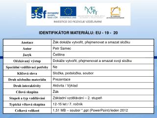 Identifikátor materiálu: EU - 19 - 20