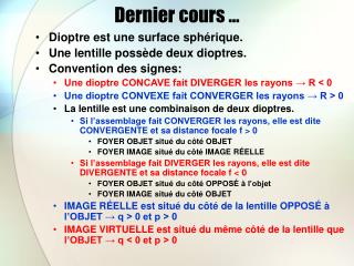 Dernier cours …