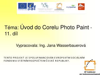 Téma: Úvod do Corelu Photo Paint -11. díl