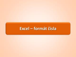 Excel – formát čísla