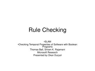 Rule Checking