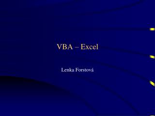 VBA – Excel