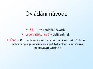 Ovládání návodu