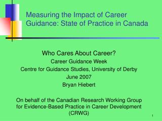 Measuring the Impact of Career Guidance: State of Practice in Canada