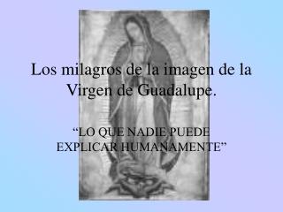 Los milagros de la imagen de la Virgen de Guadalupe.