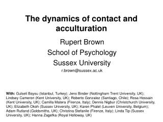 The dynamics of contact and acculturation