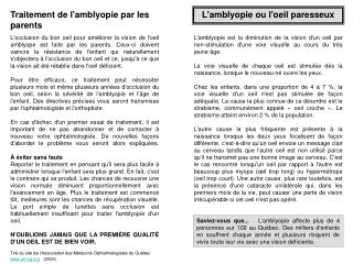 L'amblyopie ou l'oeil paresseux