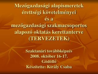 Érettségi követelmények átdolgozásának okai