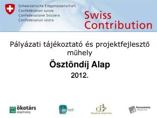 Pályázati tájékoztató és projektfejleszt ő m ű hely Ösztöndíj Alap 2012.