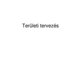 Területi tervezés