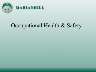 Occupational Health &amp; Safety