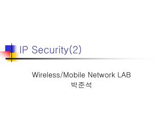 IP Security(2)