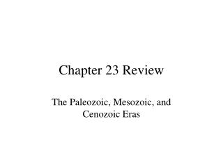 Chapter 23 Review