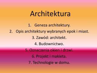 Architektura