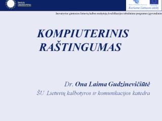 Inovatyvios gimtosios lietuvių kalbos mokytojų kvalifikacijos tobulinimo programos įgyvendinimas
