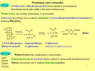 Ważniejsze cukry naturalne