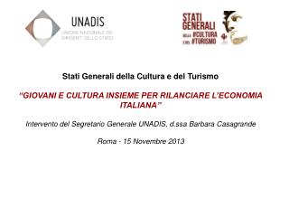 Stati Generali della Cultura e del Turismo