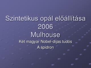 Szintetikus opál előállítása 2006 Mulhouse