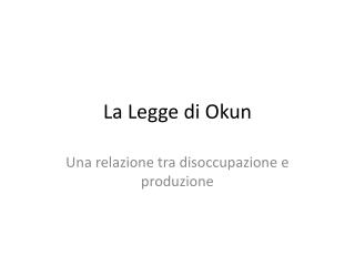 La Legge di Okun