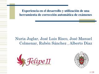 Nuria Joglar, José Luis Risco, José Manuel Colmenar, Rubén Sánchez , Alberto Díaz