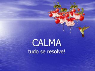 CALMA tudo se resolve!