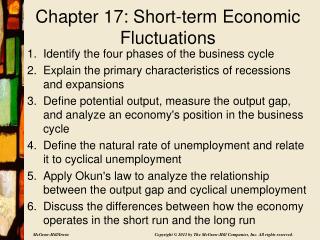 Chapter 17: Short-term Economic Fluctuations