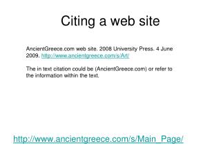 Citing a web site