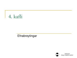 4. kafli