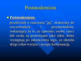 Postmodernizm