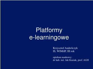 Platformy e-learningowe