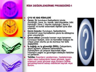 RİSK DEĞERLENDİRME PROSEDÜRÜ-1