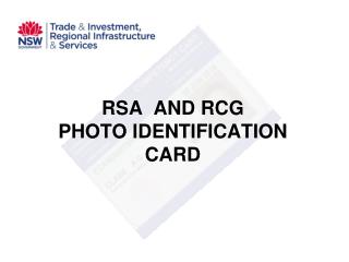 RSA AND RCG PHOTO IDENTIFICATION CARD