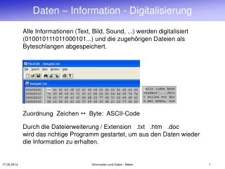 Daten – Information - Digitalisierung
