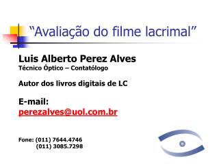 “Avaliação do filme lacrimal”