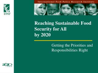 Reaching Sustainable Food Security for All by 2020