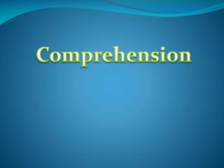 Comprehension