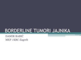 BORDERLINE TUMORI JAJNIKA