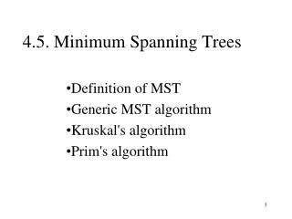 4.5. Minimum Spanning Trees