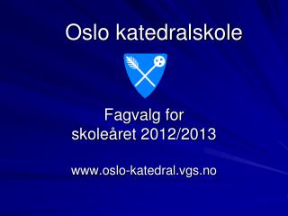 Fagvalg for skoleåret 2012/2013 oslo-katedral.vgs.no