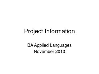 Project Information