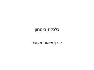 כלכלת ביטחון