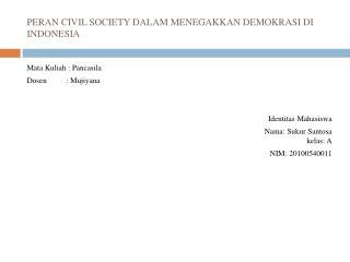 PERAN CIVIL SOCIETY DALAM MENEGAKKAN DEMOKRASI DI INDONESIA