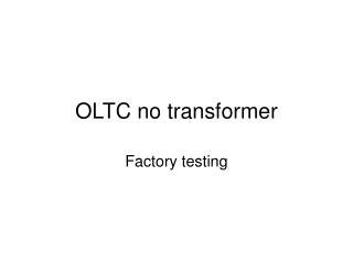 OLTC no transformer