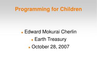 Programming for Children