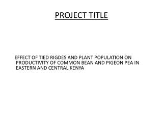 PROJECT TITLE