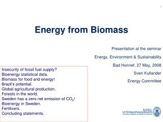 Energy from Biomass