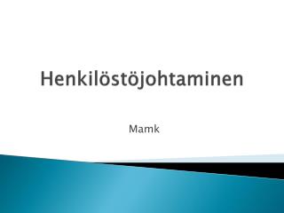 Henkilöstöjohtaminen